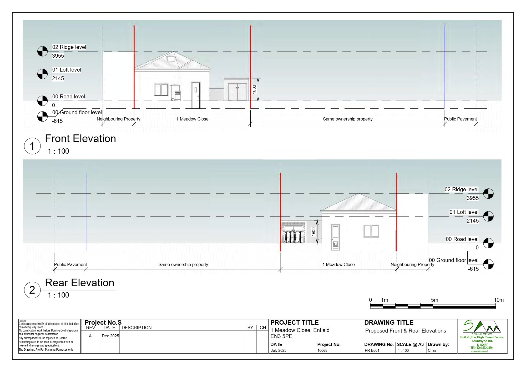 Self-contained residential unit approved in Enfield — approved drawing 1