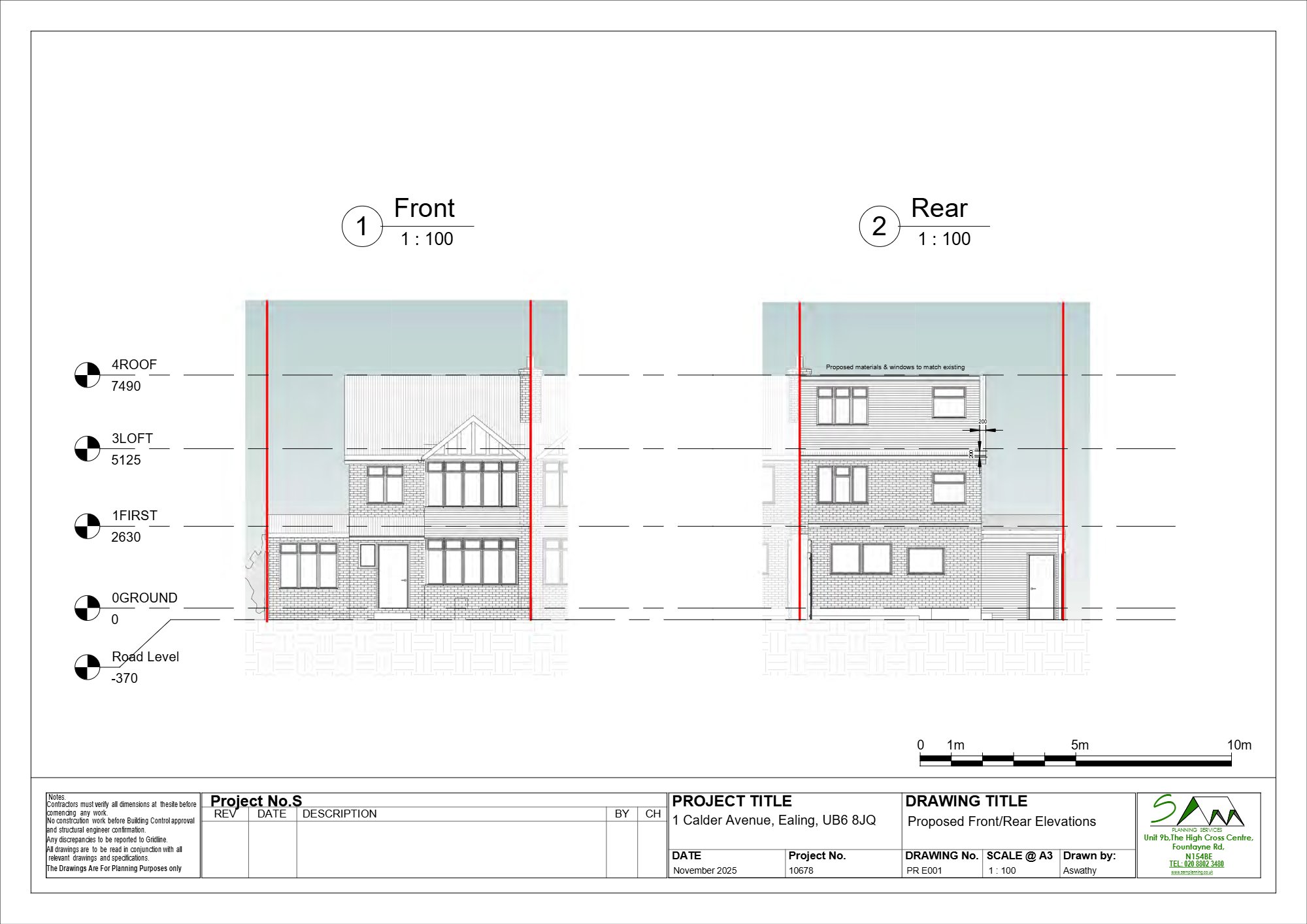 Single-family home alterations approved in Ealing — approved drawing 1