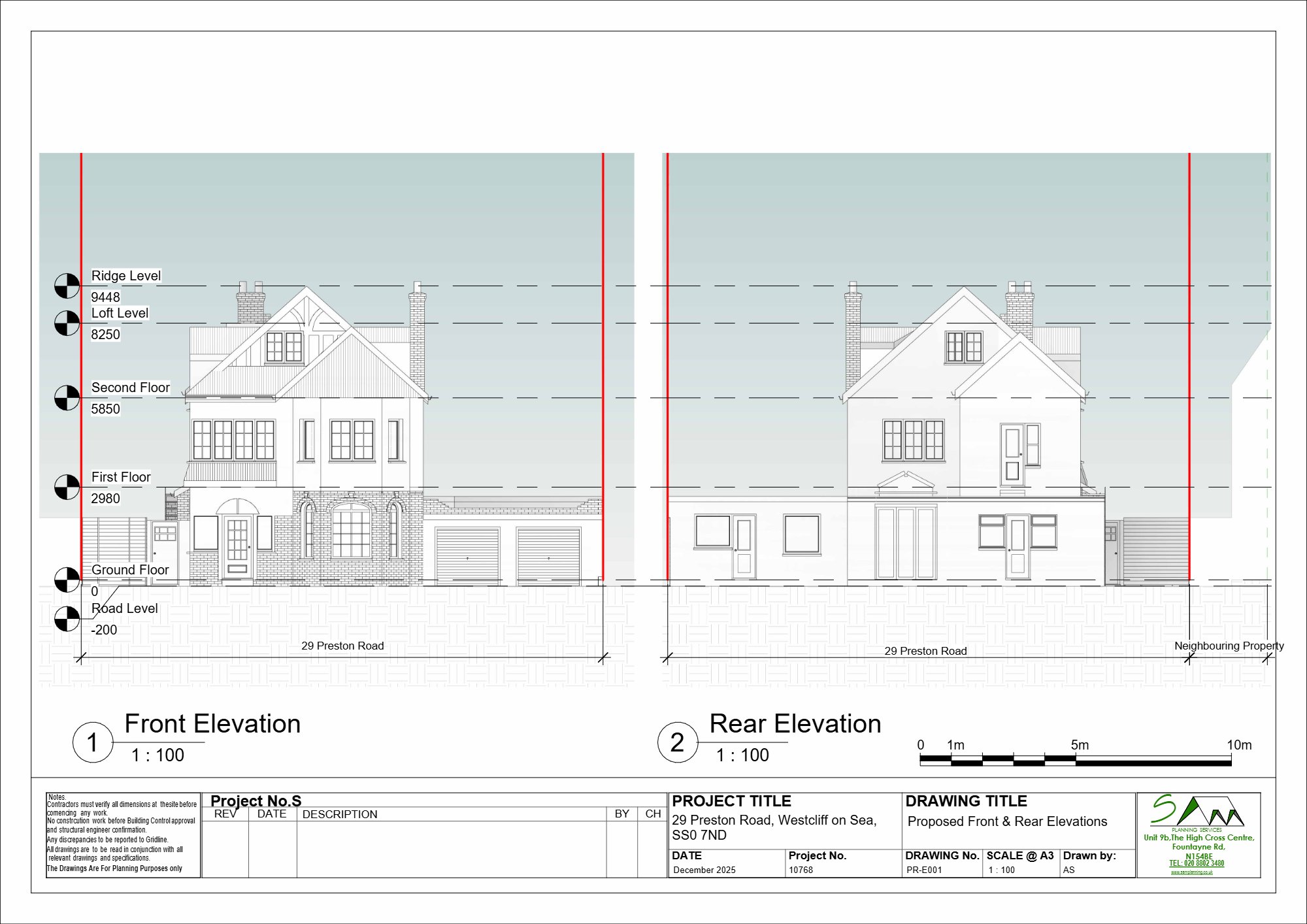 Single storey rear extension and alterations approved at Preston Road, Westcliff-on-Sea — approved drawing 1