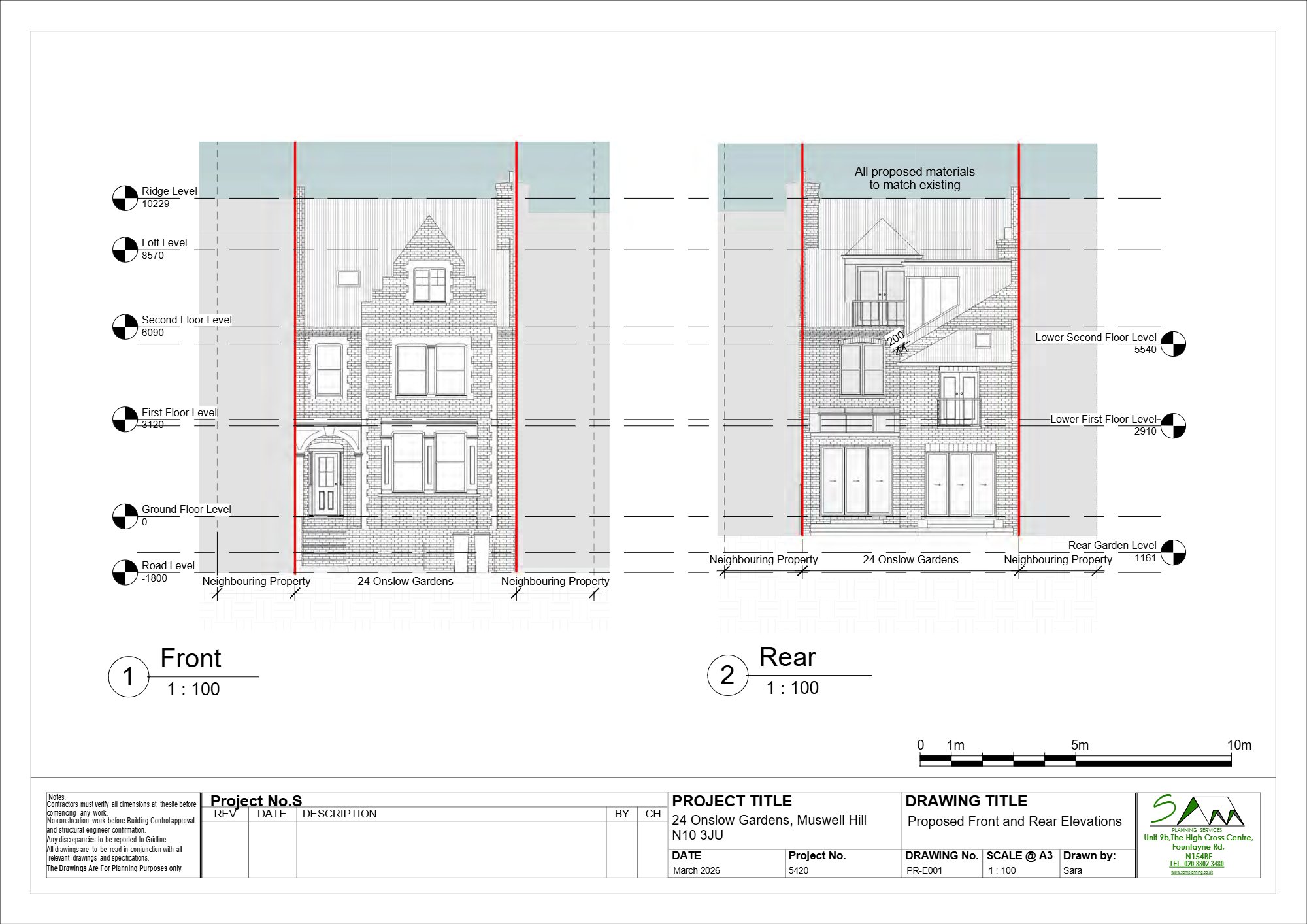 Rear dormer approved in Hornsey, Haringey — approved drawing 1