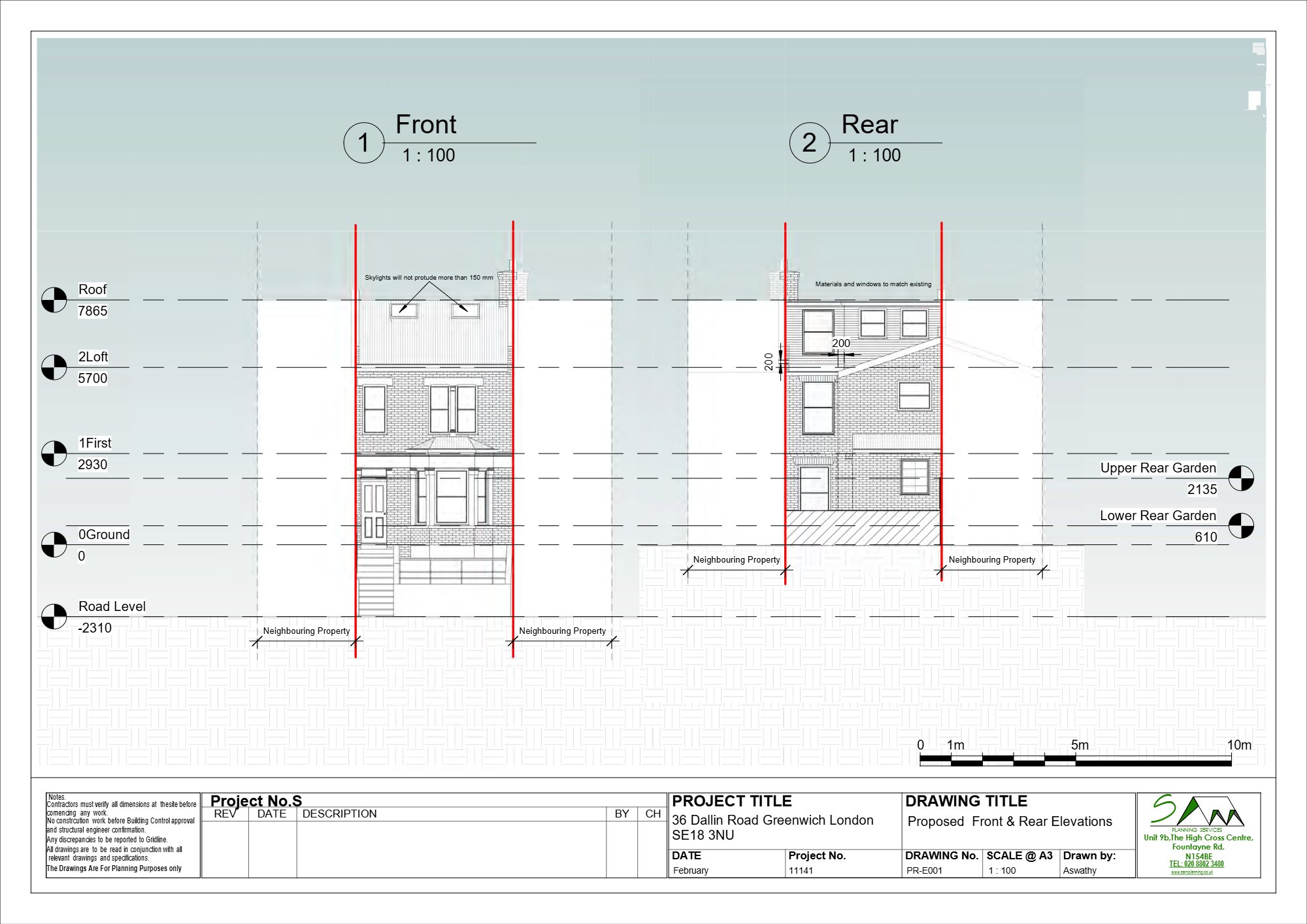 Rear roof extension approved in Plumstead, Greenwich — approved drawing 1