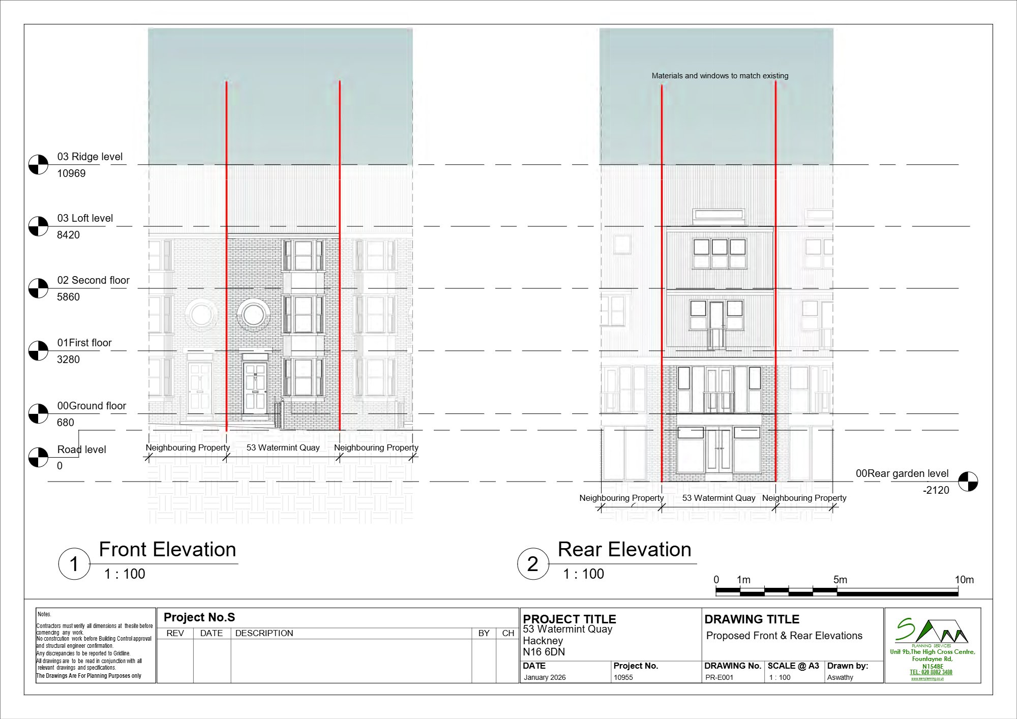 Rear dormers approved at Watermint Quay, Hackney — approved drawing 1