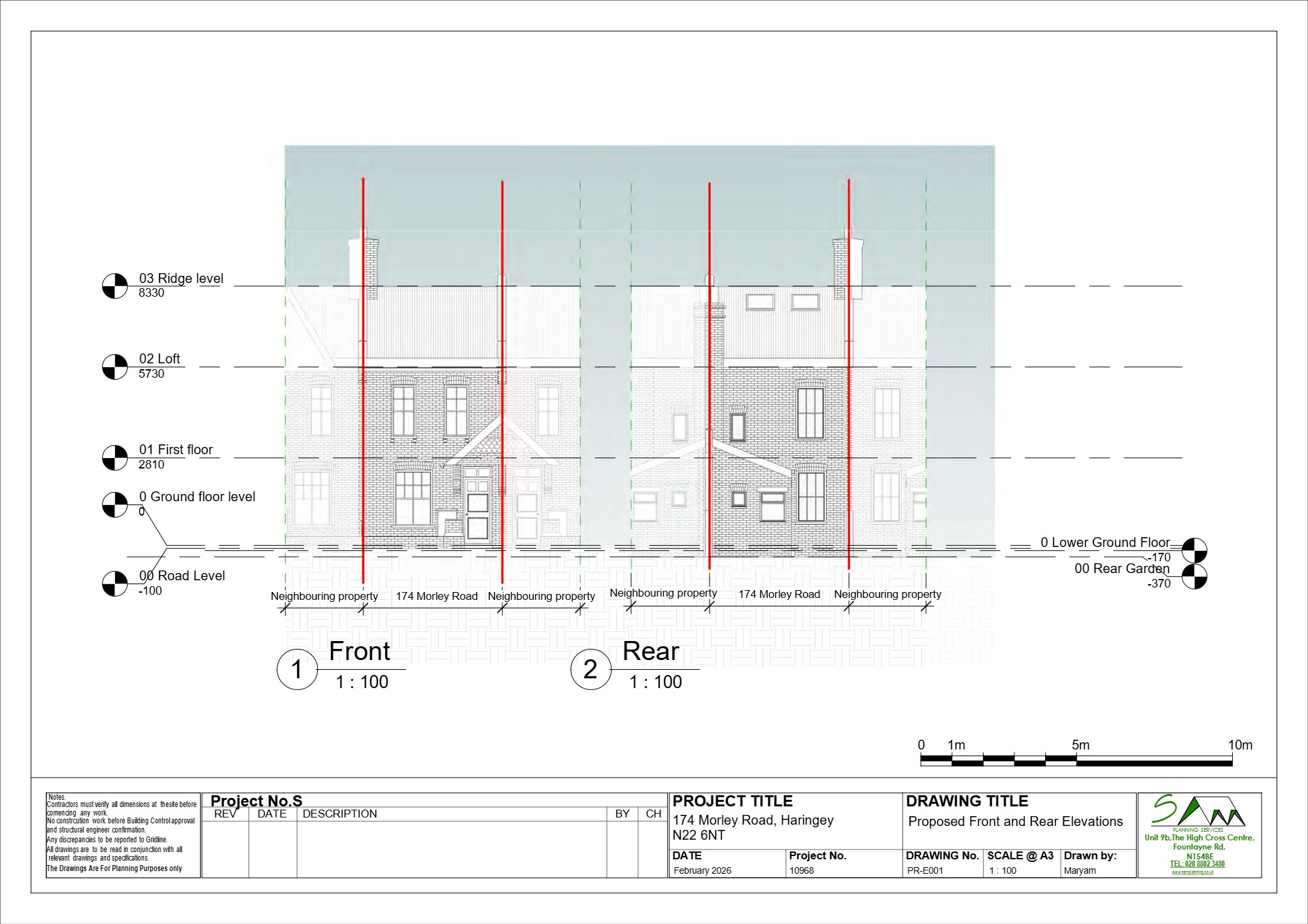 Care home for two children approved in Wood Green, Haringey — approved drawing 1