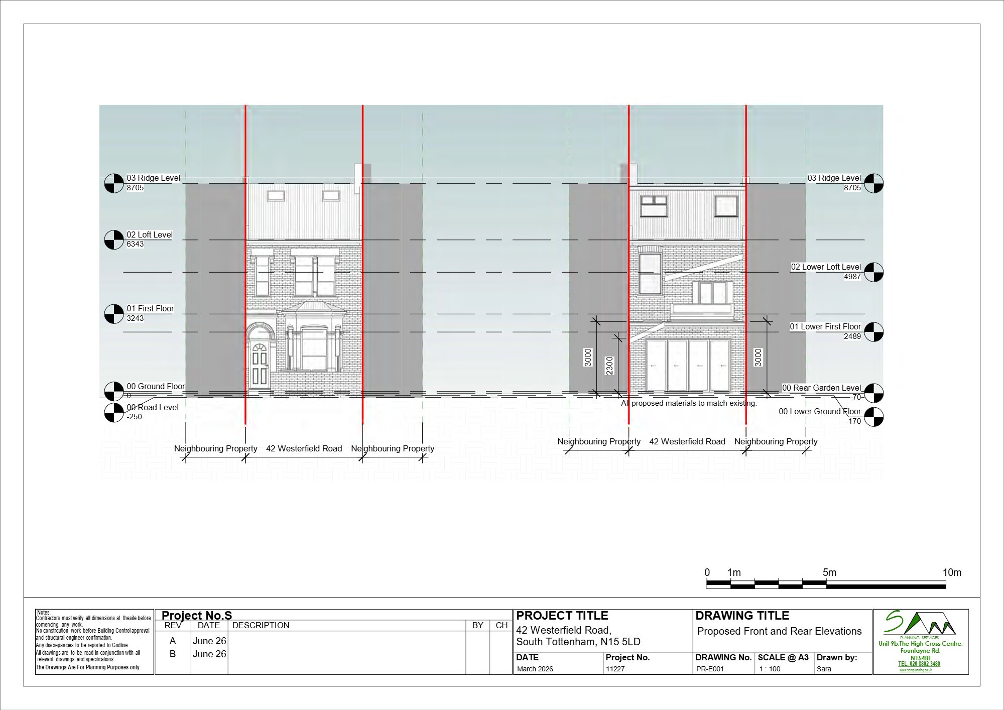 Single storey ground floor rear extension with 'Sukkah (lantern) rooflight' approved in South Tottenham, Haringey — approved drawing 1