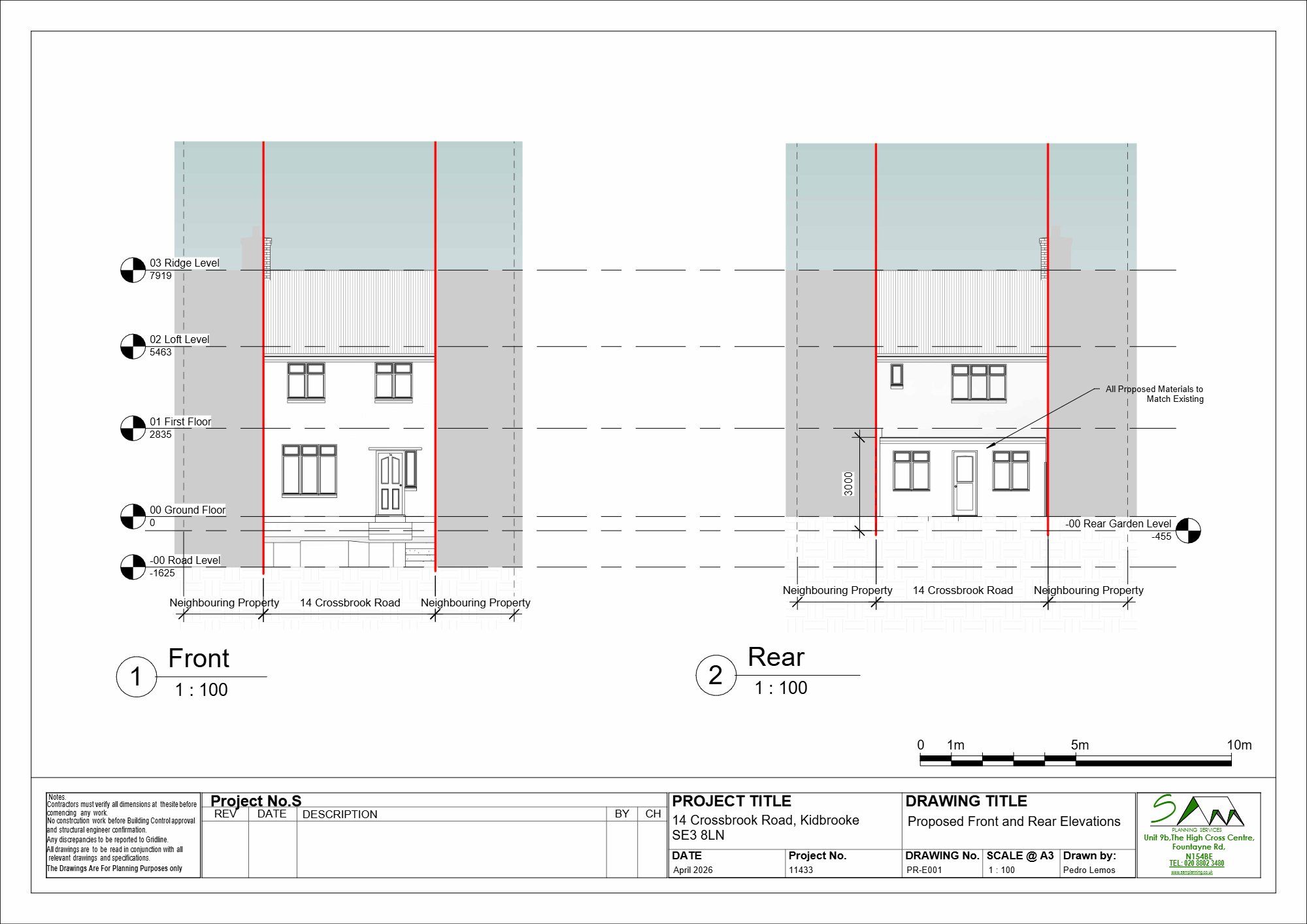 Single-storey rear extension approved in Kidbrooke, Greenwich — approved drawing 1