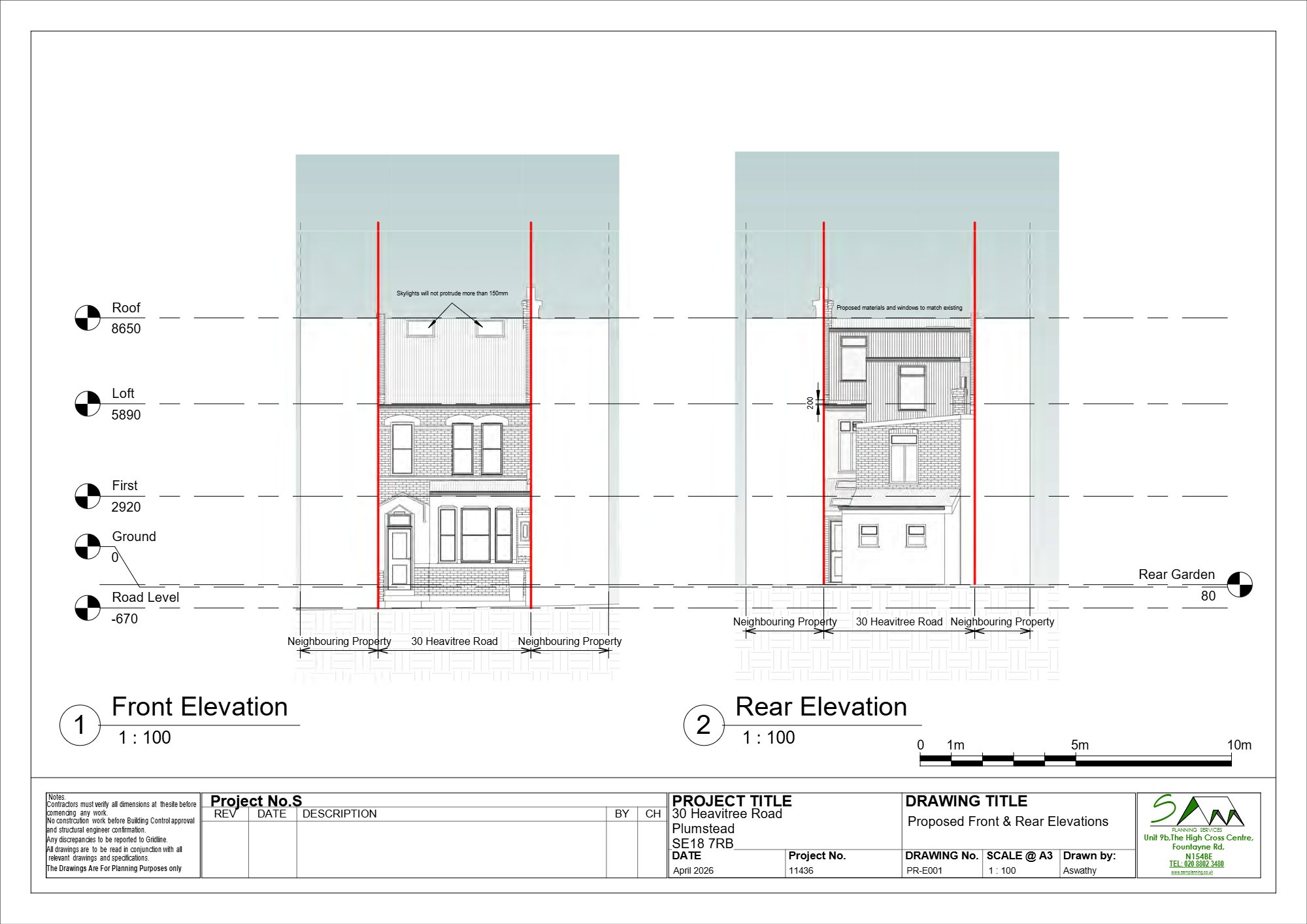 Dormer in line with the roof approved in Plumstead — approved drawing 1