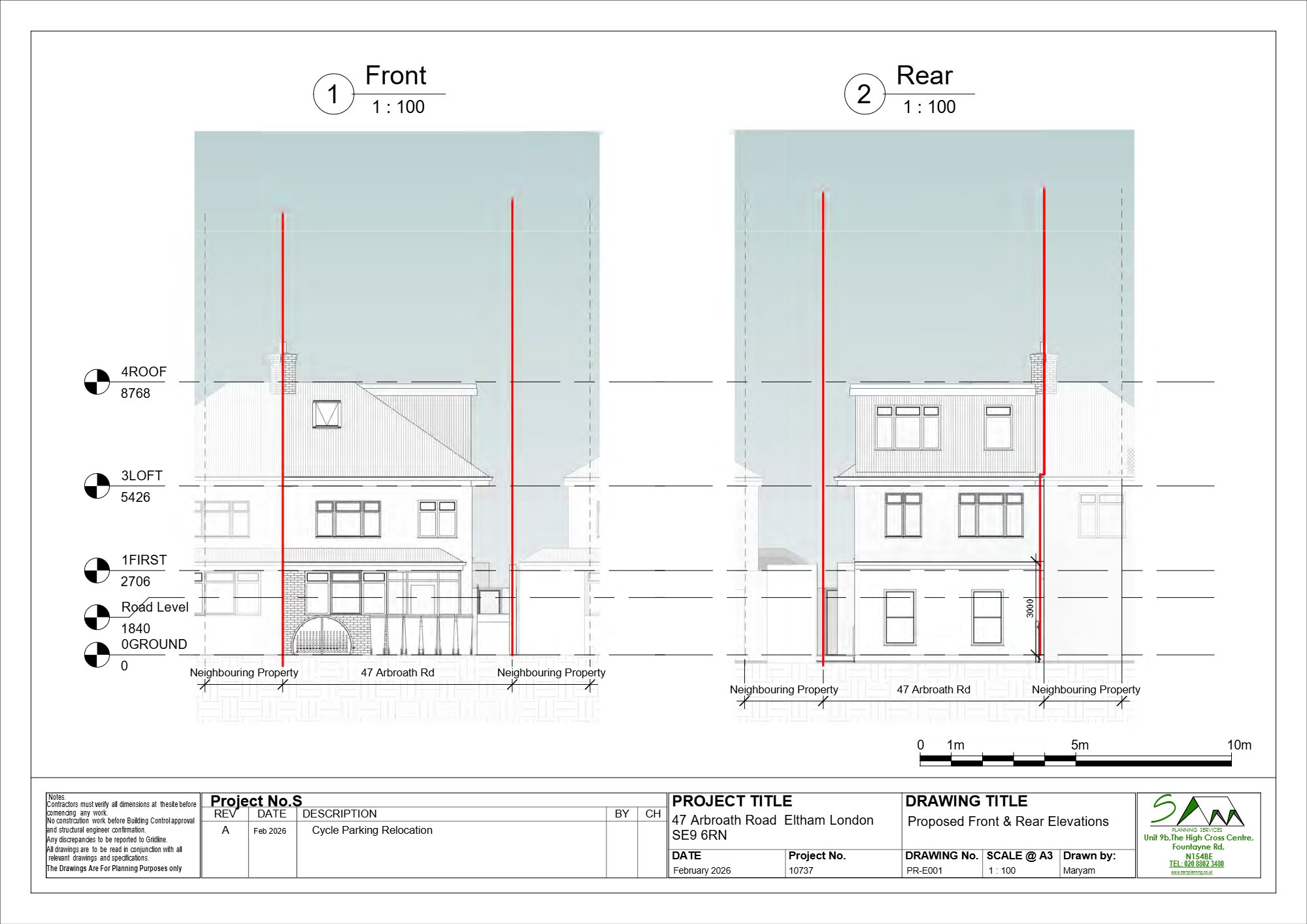 Six-bedroom HMO approved at 47 Arbroath Road, Eltham, Greenwich — approved drawing 1