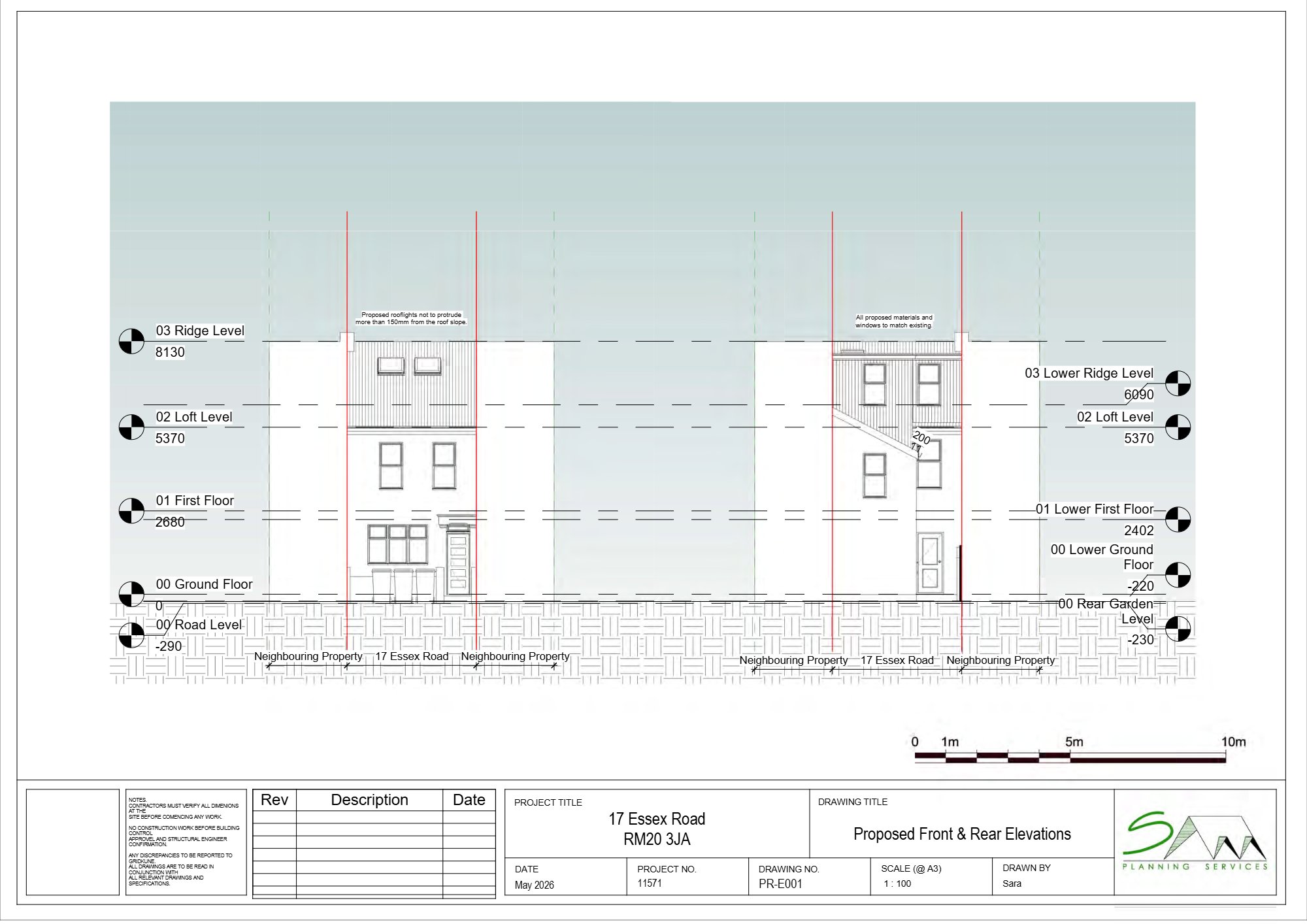 Rear roof extension approved in West Thurrock, Essex — approved drawing 1