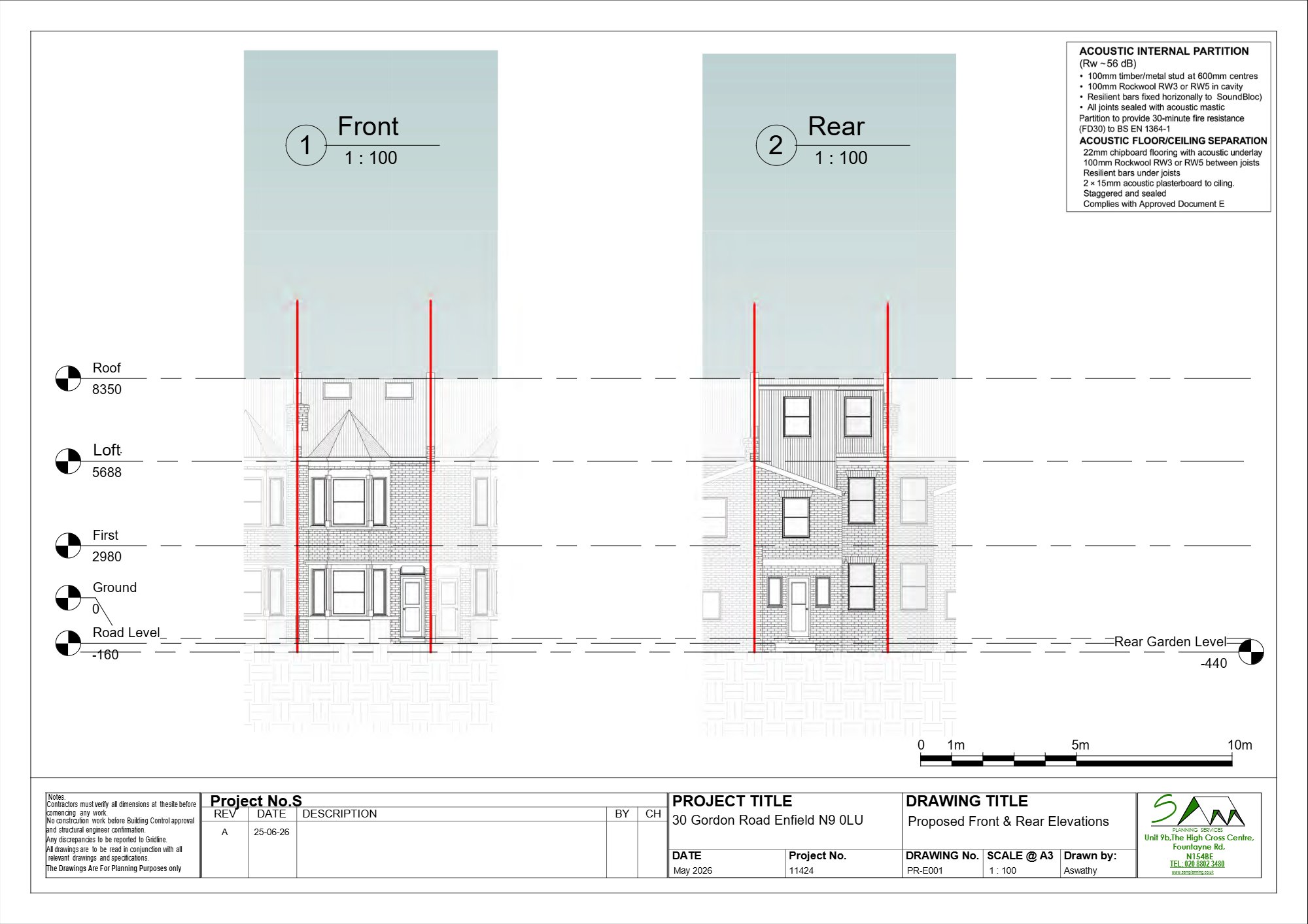 Six-person HMO approved on Gordon Road in Enfield — approved drawing 1