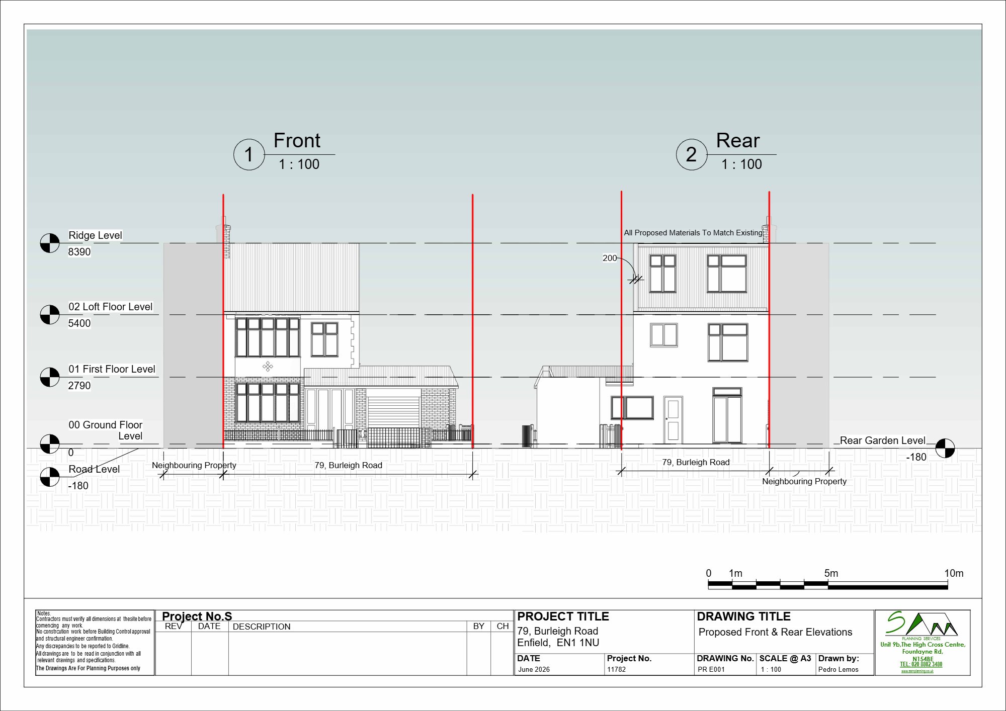Lawful Development Certificate approved for dormer and roof lights at 79 Burleigh Road, Enfield — approved drawing 1