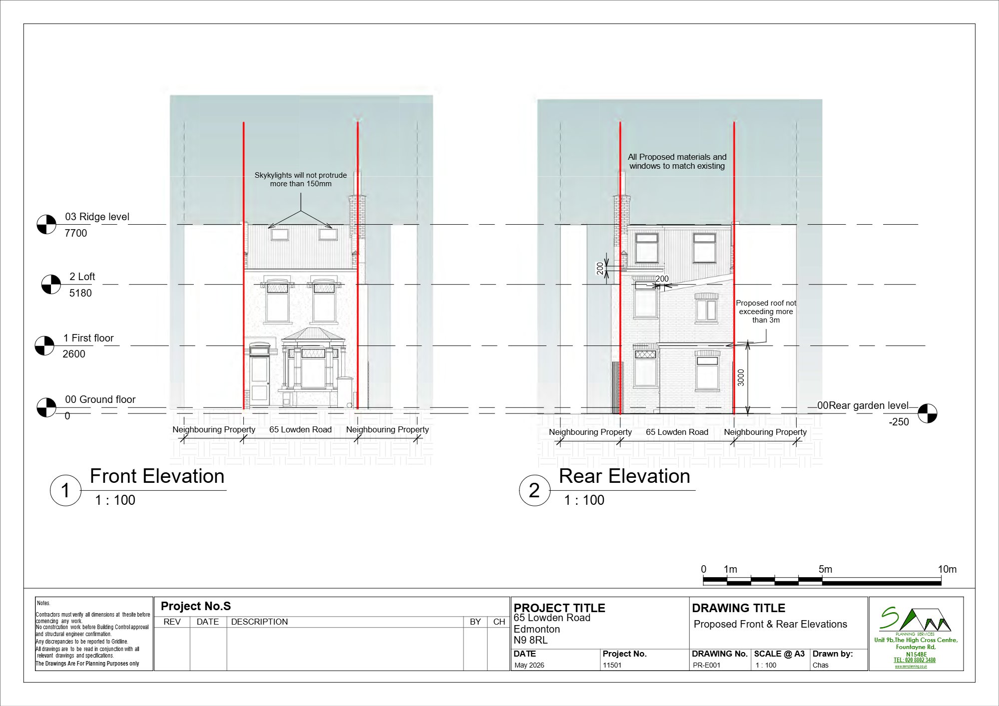 Lawful Development Certificate granted for extensions at 65 Lowden Road, Enfield — approved drawing 1