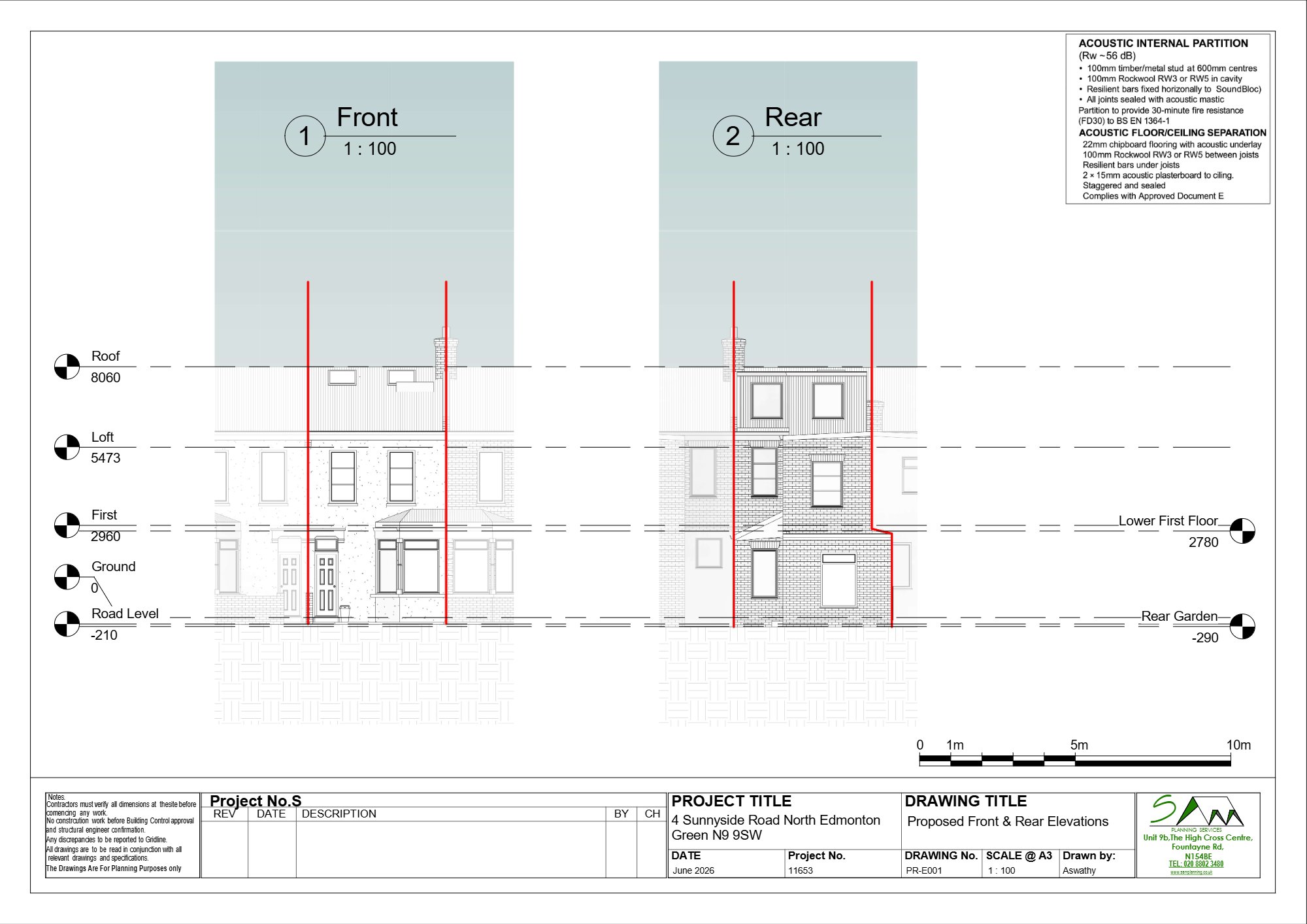 Six-person HMO approved at 4 Sunnyside Road North, Enfield — approved drawing 1
