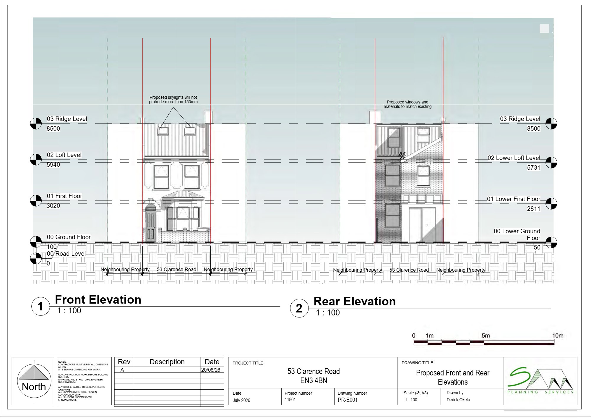 Loft conversion lawful development certificate approved in Enfield — approved drawing 1