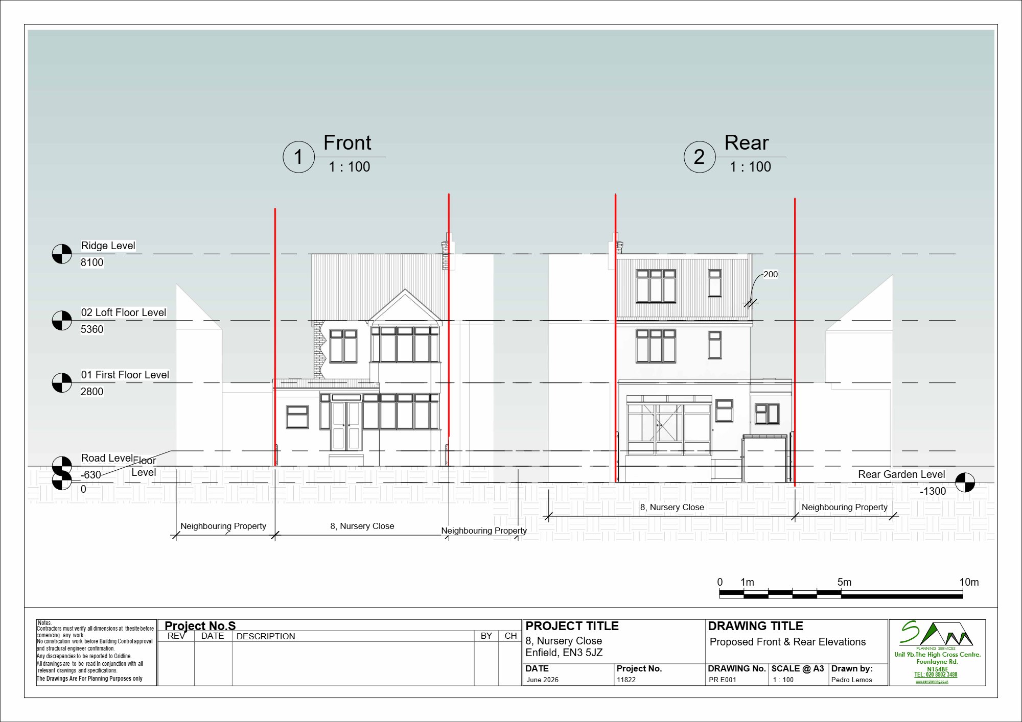 Loft conversion approved at Nursery Close, Enfield — approved drawing 1