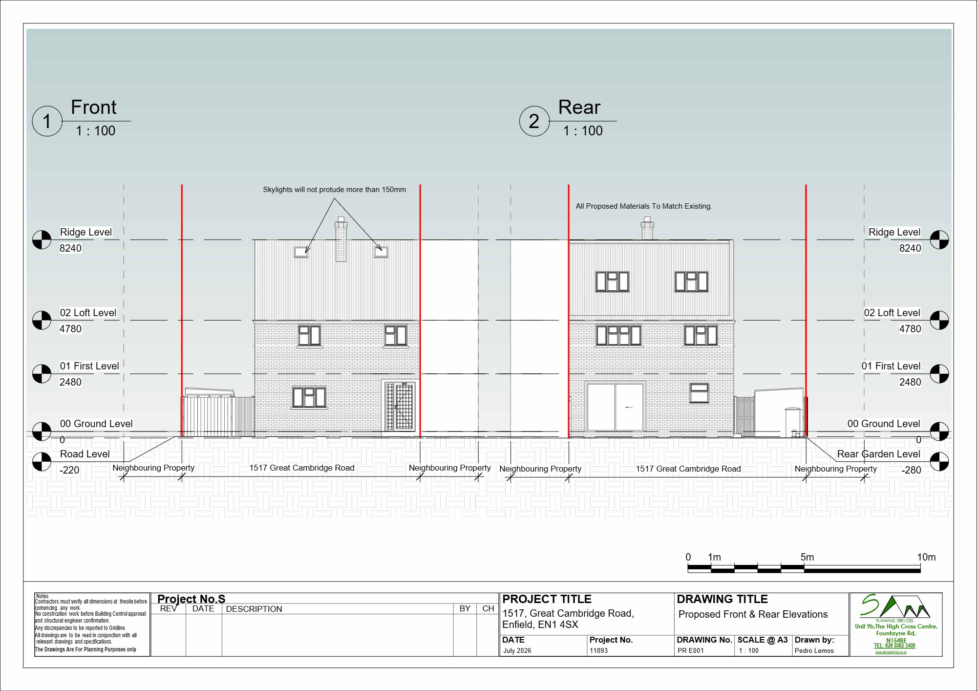 Lawful development certificate approved at 1517 Great Cambridge Road, Enfield — approved drawing 1